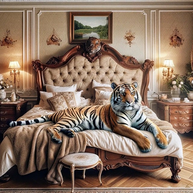 tygr v ložnici